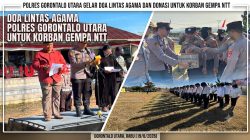 Wujud Solidaritas Kemanusiaan, Polres Gorut Gelar Doa Bersama untuk Korban Bencana NTT