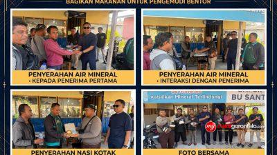 Rutin Gelar Jumat Berkah, Dit Intelkam Polda Gorontalo Bagikan Makanan Untuk Pengemudi Bentor