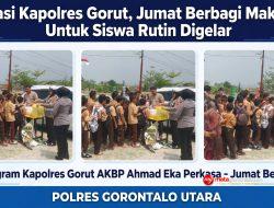 Inovasi Kapolres Gorut, Jumat Berbagi Makanan Untuk Siswa Rutin Digelar